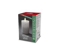Konstsmide Candela a LED in vera cera, bianca, con fiamma 3D e cristalli, con timer 4 ore e 8 ore, 1 diodo bianco caldo tremolante, funzionamento a batteria, interno, 2 x C 1,5 V (escluso) - 1837-100