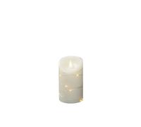 Konstsmide Candele grandi a batteria, funzionamento a batteria, senza fiamma, in vera cera color avorio, con funzione timer da 4 o 8 ore, 13,5 x 7,5 cm, candela LED bianca calda, 1834-180