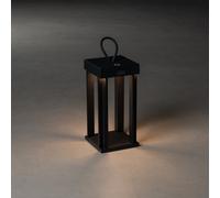 Konstsmide Lanterna LED Cannes, nero, per interni ed esterni, in alluminio, durata della batteria fino a 20 ore, 7819-750, 15 cm (L)/15 cm (L)/42 cm (H)