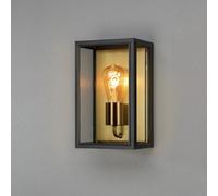 Konstsmide Carpi 7347-758 - Lampada da parete in acciaio e vetro trasparente E27, 18 x 13,5 x 30 cm, colore: Nero