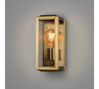 Konstsmide Carpi 7348-800 - Lampada da parete per esterni, in acciaio/vetro trasparente, E27, ottone, 12,5 cm (L) / 15 cm (W) / 30 cm (H)
