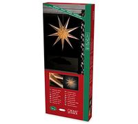 Konstsmide carta bianca a forma di stella, perforato e con oro/marrone con stampa motivo, 9 punte, con cavo di collegamento con interruttore on/off, senza lampadina, E14 supporto, 230 V, interno, cavo bianco 2924 - 280