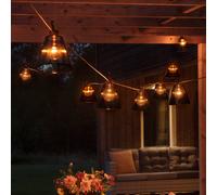 Konstsmide Catena luminosa Biergarten set base, paralumi neri Konstsmide