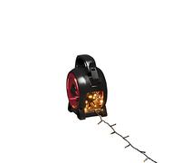 Konstsmide Catena luminosa con micro LED con avvolgicavo, 150 diodi ambrati, 30 V, esterno (IP44), cavo morbido nero, 3831-807