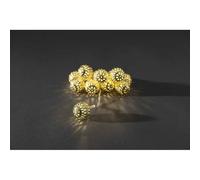 Konstsmide catena luminosa decorativa a LED, piccole oro metallo palline, 10 diodi a luce bianca calda, funzionamento a batteria, interno, 3 x AA 1,5 V Exclusive, cavo trasparente 3188 - 803