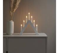Konstsmide Christmas Candelabro in legno a 7 luci, altezza 34 cm, bianco Konstsmide Christmas