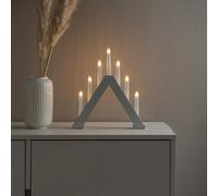 Konstsmide Christmas Candelabro in legno a 7 luci, altezza 34 cm, grigio Konstsmide Christmas
