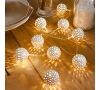 Konstsmide Christmas Catena luminosa LED, 10 palle metalliche bianche Konstsmide Christmas