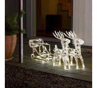Konstsmide Christmas Figura luminosa LED slitte con 2 renne, IP44 Konstsmide Christmas