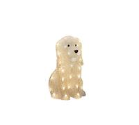 Konstsmide Christmas Outside Acrylic Decoration Dog/Outdoor Lighting (IP44) / 40 LED bianco caldo / cavo trasparente