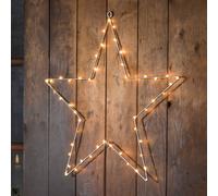 Konstsmide Christmas Stella di metallo LED con timer, color argento Konstsmide Christmas