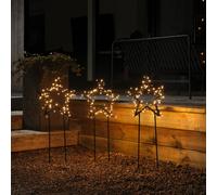 Konstsmide Set di 3 Stelle in Metallo a LED, 240 diodi ambrati, 30 V, Esterno (IP44), 3,6 W, Cavo Nero