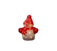 Konstsmide Figura LED/Uso Interno (IP20) / Funzionamento a Batteria/Diodi, Rosso, Pupazzo di Neve