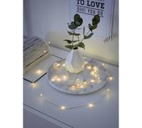 Konstsmide Filo Nudo a LED/Micro luci a Batteria per Uso Interno (IP20)/20 diodi Bianchi ambrati luci LED/Funzione Timer 6 Ore/3 batterie AA (escl.) / Filo di Rame luci Stringa