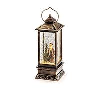 Konstsmide Lanterna a LED effetto neve con Babbo Natale, riempita d'acqua, 1 diodo bianco caldo, funzionamento a batteria, per interno, 3 x AA 1,5 V 2888-000, Colore Marrone