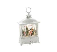 Konstsmide Lanterna ad acqua grande, 4 pupazzi di neve con casetta per uccelli, bianco antico, con interruttore on/off, timer 5 ore, bianco antico, funzionamento a batteria, interno, 1 diodi bianchi