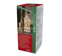 Konstsmide - Lanterna LED con palla di vetro e neve, Scena di Babbo Natale e cane., Large 27cm