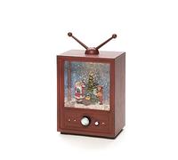 Konstsmide Lanterna LED Snow Globe TV "Babbo Natale e bambino"/Lanterna di Natale bianco caldo diodo/trasformatore o batteria 3xAA 1,5 V (escl.)/Opzionale otto canzoni Funzione musicale/Acqua riempita