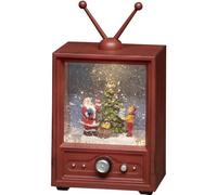 Konstsmide Lanterna LED Snow Globe TV "Babbo Natale e bambino"/Lanterna di Natale bianco caldo diodo/trasformatore o batteria 3xAA 1,5 V (escl.)/Opzionale otto canzoni Funzione musicale/Acqua riempita