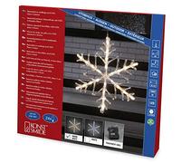 Konstsmide LED acrilico fiocco di neve, con Timer, 24 diodi a luce bianca calda, funzionamento a batteria, esterno IP44, cavo trasparente, 4 x AA 1,5 V exklusiv 4540 - 103