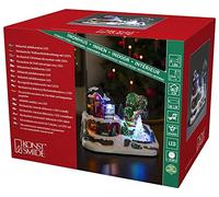 Konstsmide LED-Deko 3446-000EE, Stazione ferroviaria con 8 Canzoni RGB, Laccato Bianco