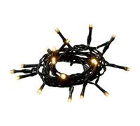 Konstsmide Catena Luminosa a LED, con Interruttore on/off, Timer da 6 Ore, 10 diodi ambrati, Funzionamento a Batteria, Interno, Cavo Verde, 2 x AA 1,5 V (Non Incluse)