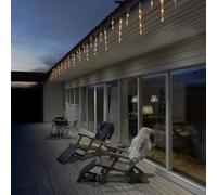 Konstsmide 2770 - 802/Tenda di luci led ghiacciolo per esterno (IP44)/32 Coni/96 bernsteinfarbene diodi/24 V Trasformatore da esterno/cavo bianco