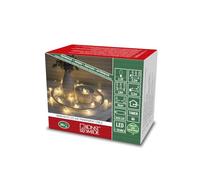 Konstsmide Luci decorative per interni a batteria, fiori trasparenti, timer 6 ore, 20 diodi bianchi caldi, richiede 3 cavi AA/trasparenti