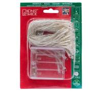 Konstsmide Luci di Natale/Uso interno (IP20) Luci fatate a batteria/Funzionamento a batteria: 4Xaa 1.5V (escl.)/Timer opzionale 6 ore/50 diodi bianco ghiaccio/Luci a batteria cavo trasparente,