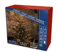 Konstsmide Luci natalizie a LED "Halo Tree System" per esterni, 8 fili da 70 diodi, con luci FireFly, per uso esterno o interno (IP20), 560 diodi bianco ambra, 5,6 m, cavo nero