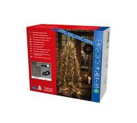 Konstsmide Micro LED Compactlights 6651-100 - Guaina con anello, 6 fili da 180 diodi, timer da 8 ore, 1080 diodi bianchi caldi, trasformatore esterno da 30 V (IP44), 9 W, cavo nero