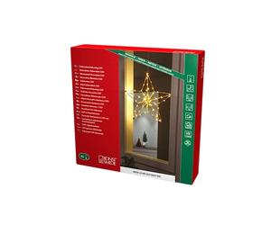 Konstsmide Micro LED stella d'oro, 4,5 V, interno (IP20), 90 diodi ambrati, cavo dorato - 1802-883