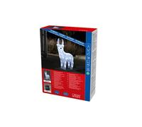 Konstsmide Reindeer 6139-203 - Timer da 6 ore, 32 diodi bianchi freddi, funzionamento a batteria, esterno, cavo trasparente