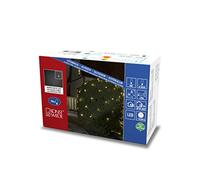 Konstsmide Rete luminosa micro LED, smerigliata, 96 diodi bianchi caldi, trasformatore esterno 36 V, cavo nero - 3787 - 100