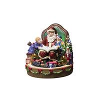 Konstsmide Scenario LED Babbo Natale con bambini e treno, funzione energetica selezionabile e 8 classici canti natalizi, 12 diodi colorati, trasformatore interno da 4,5 V, funzionamento a batteria,