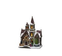 Konstsmide Scenario LED Chiesa, con Musica, Funzione di energia Selezionabile, 11 diodi Colorati, Funzionamento a Batteria e USB, Interno, Cavo Nero, 3 x AA 1,5 V (Non Incluse), Multicolore, Church