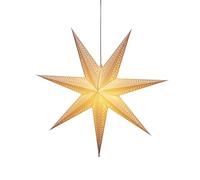 Konstsmide Stella di carta bianca, con cavo di collegamento con interruttore on/off, senza lampadina, attacco E14, 230 V, interno, cavo bianco, 5931-200