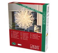 Konstsmide, Stella di carta, bianca, con cavo di collegamento con interruttore on/off, senza lampadina, E14, 230 V, interno, cavo bianco 2939 - 200