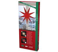 Konstsmide stella di carta, bianca, perforato, inclusi 9 denti, con cavo di collegamento con interruttore on/off, senza lampadina, E14 supporto, 230 V, interno, cavo bianco 2974 - 200