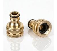 Kontazmi 2 raccordi rapidi in ottone da 1/2" e 3/4", filettatura interna 2 in 1, connettore per rubinetto, compatibile con sistema a innesto Gardena, utilizzabile per giardino e casa
