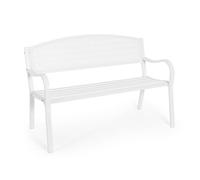 KONTE.DESIGN Panca LIZETTE a 2 posti in acciaio bianco