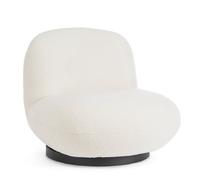 KONTE.DESIGN Poltrona girevole MARGOT in tessuto effetto bou ianco