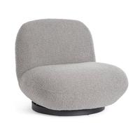 KONTE.DESIGN Poltrona girevole MARGOT in tessuto effetto bou rigio