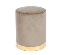 KONTE.DESIGN Pouf LUCILLA, tessuto effetto velluto Tortora