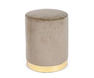 KONTE.DESIGN Pouf LUCILLA, tessuto effetto velluto Tortora