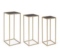 KONTE.DESIGN Set 3 Tavolini Nucleos Oro