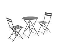 KONTE.DESIGN Set bistrot AUSTIN in acciaio antracite, pieghevole