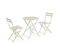 KONTE.DESIGN Set bistrot AUSTIN in acciaio beige, pieghevole