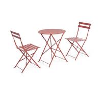 KONTE.DESIGN Set bistrot AUSTIN in acciaio terracotta, pieghevole