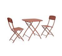 KONTE.DESIGN Set bistrot YVONNE in acciaio terracotta, pieghevole